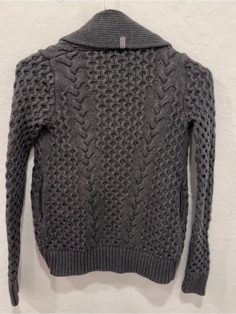 ivivva Breathe Relax Love Wrap Cardigan Girls 8 Gray Chunky Knit Grandpacore